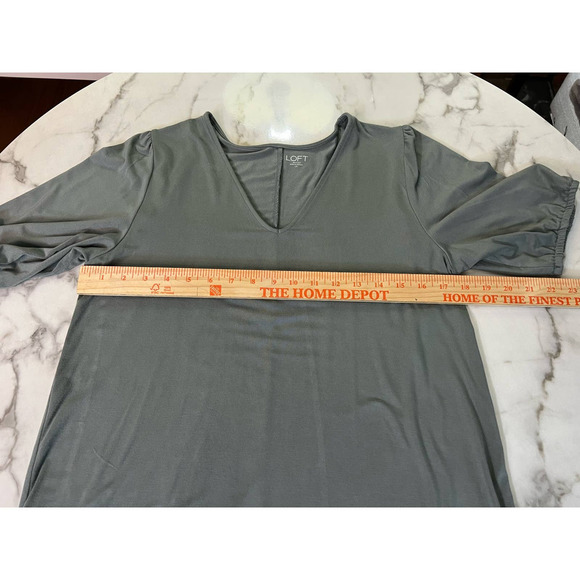 Women's Loft Factory Top, V-Neck, 3 Quarter Sleeves, Khaki, Medium - Picture 8 of 8